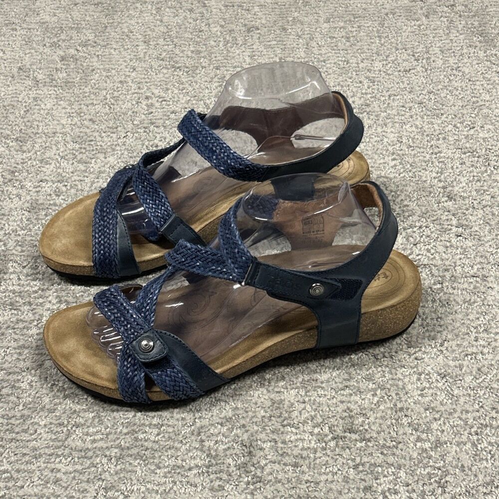 Taos Trulie Sandals Womens 11 11.5 EU 42 Blue Adjustable Leather Strappy